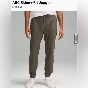 Lululemon ABC Skinny Fit Jogger XS